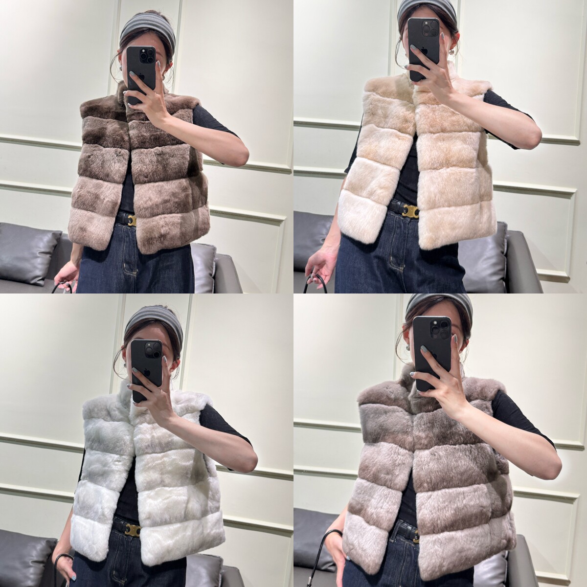 雷克斯獭兔毛皮毛一体马甲