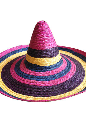 cos化装舞会帽子 表演大帽子彩色墨西哥帽 超大墨西哥帽