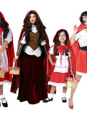 COS万圣节小红帽服装舞会 表演服装 小红帽衣服 小红帽服装