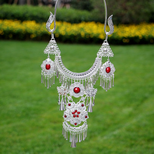 复古云南民族风德宏傣族景颇族银白色大款苗银项圈新品上市