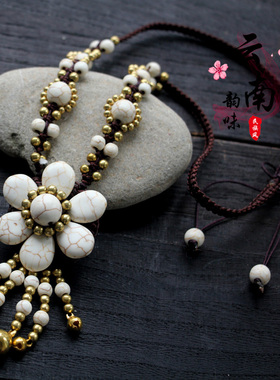 民族风眉心坠民族风编织手工项链