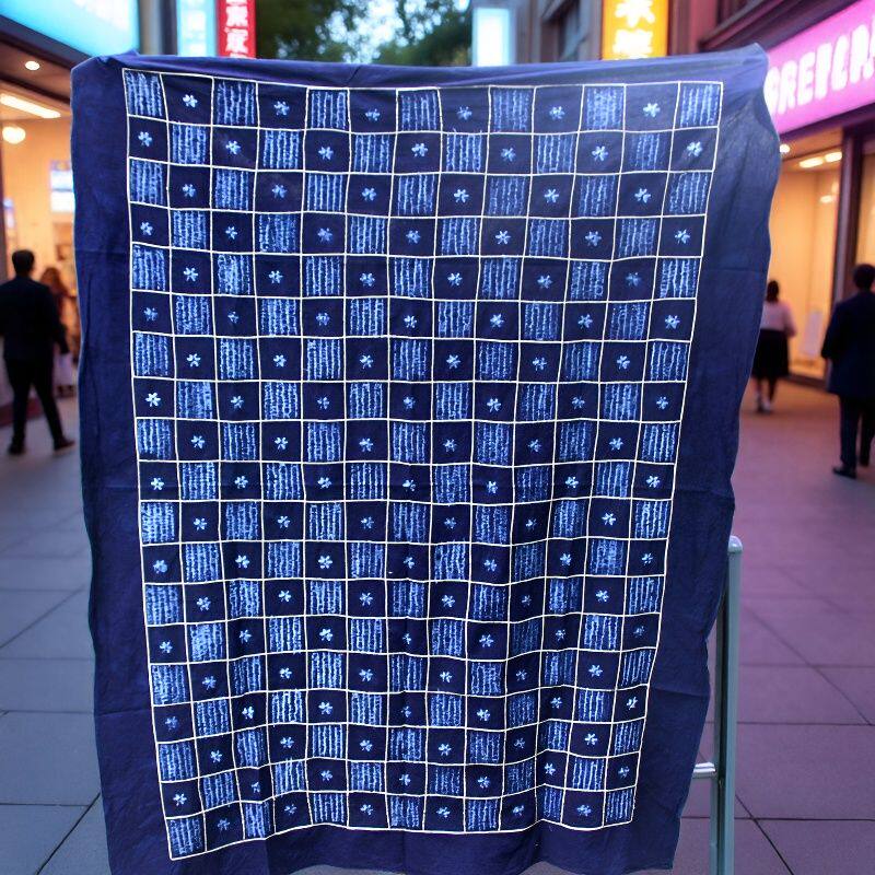 云南部落大理白族扎染桌布周城民族风纯棉扎染布料手工艺装饰背景
