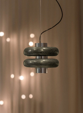 Bandido餐厅吧台大理石小吊灯 中古简约洞石卧室床头灯酒店玄关灯