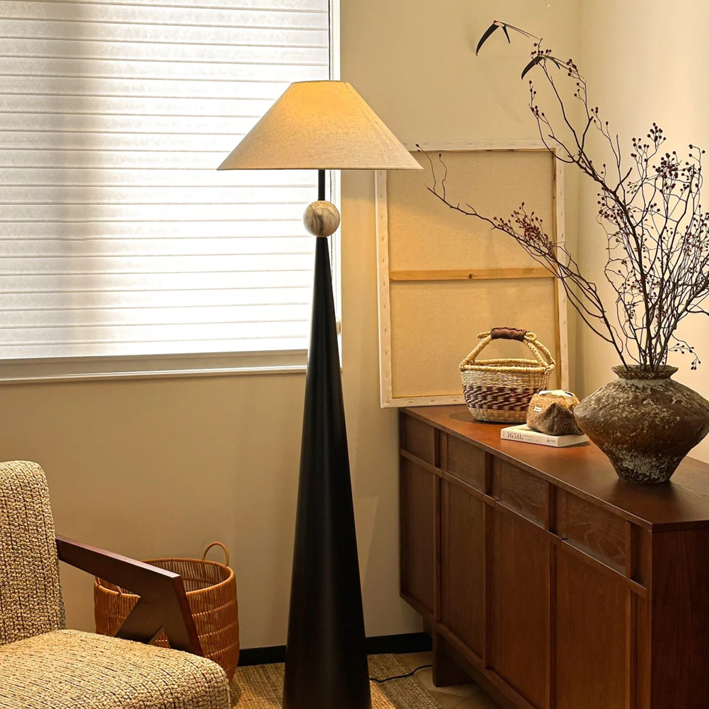 法式中古落地灯北欧客厅书房卧室床头布艺灯民宿简约艺术落地灯