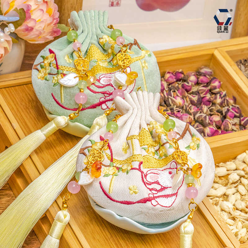 中秋香囊刺绣香包空袋月兔香袋