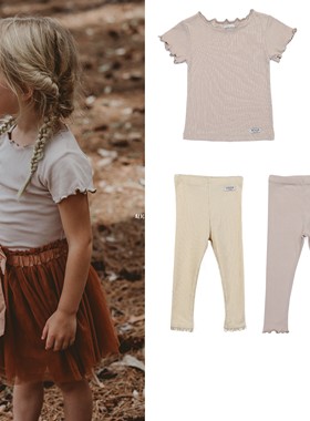 Alice World | DONSJE春夏儿童婴儿卷边短袖打底衫打底裤