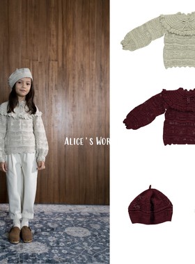 Alice's World 21秋冬bebe organic羊毛针织上衣毛衣贝雷帽111