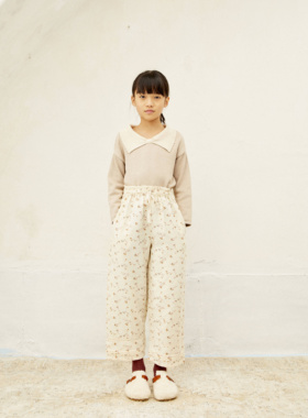 Alice World 21秋冬现货LIILU 针织蝴蝶结领子上衣阔腿裤