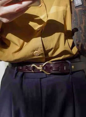 牛仔裤百搭休闲风男士编织皮带