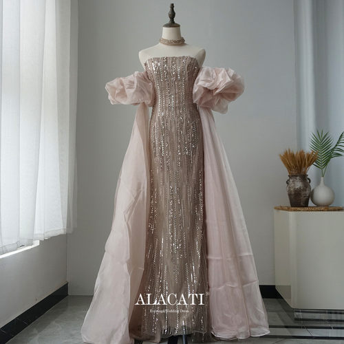 ALACATI抹胸鱼尾长裙晚礼服