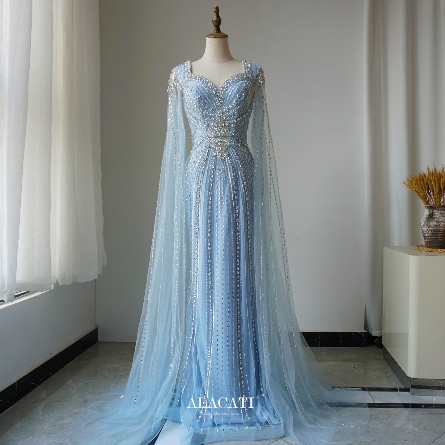 Alacati 新外贸高端奢华重工水袖鱼尾晚礼服高腰显瘦年会名媛晚宴,女装/女士精品,礼服/晚装,淘宝优惠券,粉丝福利购,淘宝优惠卷