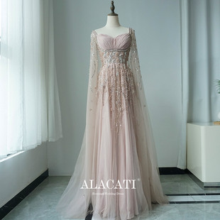 Alacati高端奢华梦幻水袖 显瘦A摆晚礼服女年会主持演出口2024新款