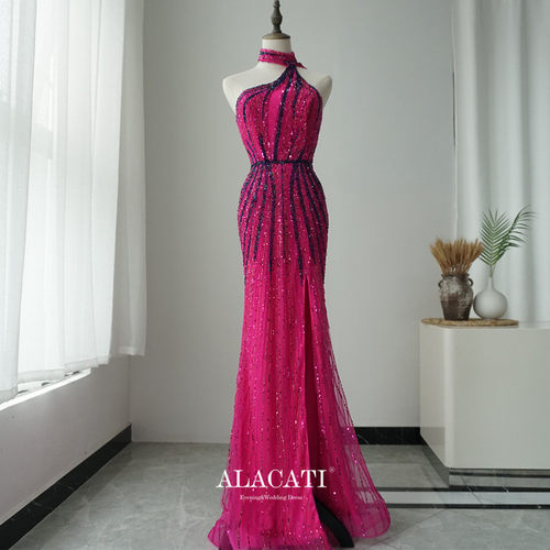 晚礼服Alacati挂脖晚礼服