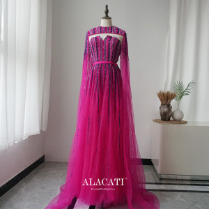 ALACATIA摆长裙披肩晚礼服