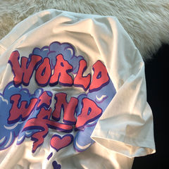 Minority printed cotton short sleeve T-shirt women's summer national fashion couple's summer fashion brand Street