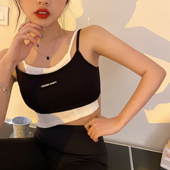 With a bra! Spice girls wear suspender vest, women's sense of design, few people wear short fake two-piece Bra Top