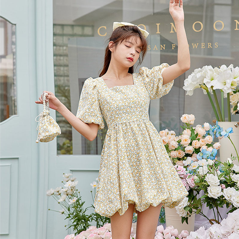 French gentle floral skirt summer new women's dress small skirt tea break skirt short skirt