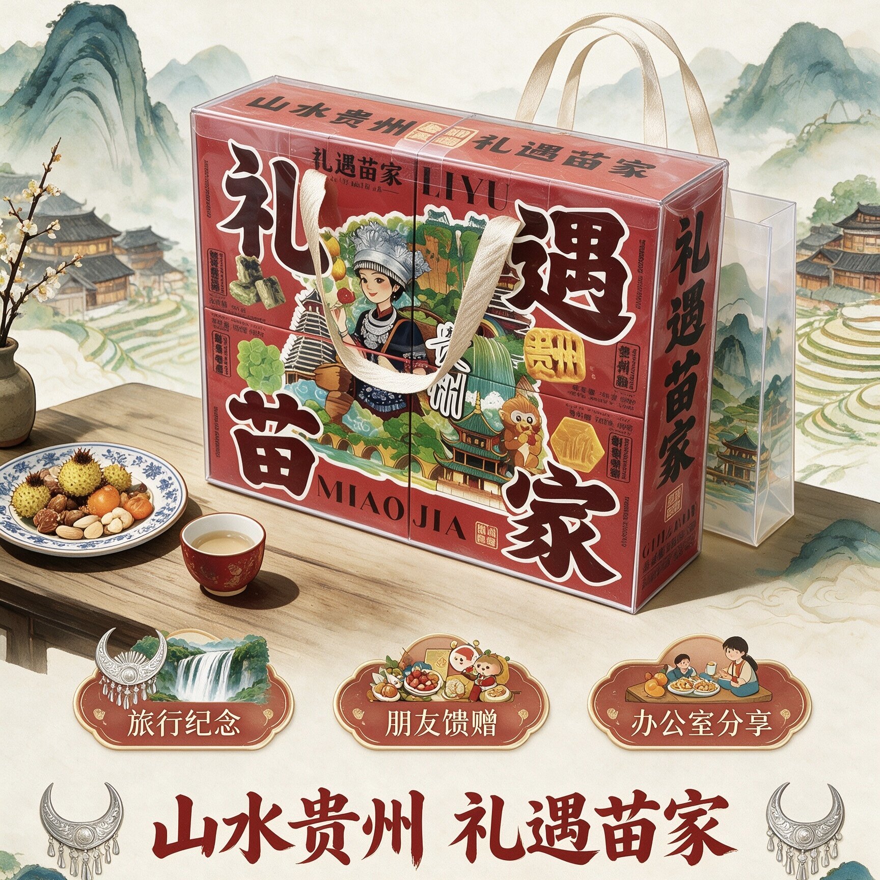 贵州特产礼遇礼盒装刺梨干鲜花饼传统糕点送人伴手礼