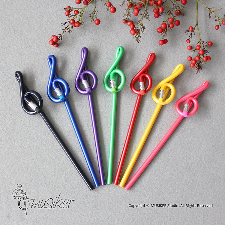 音符铅笔乐符造型高音谱号创意符号饰品笔音乐奖品学生文具礼品