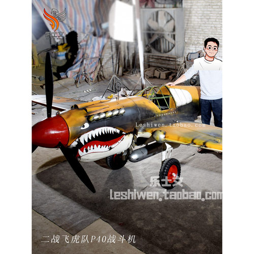 飞虎队P40战斗机铁皮飞机
