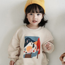 纯棉女童套装2025新款春秋款小童秋装卫衣儿童衣服女孩白色中国风