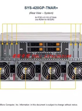 超微SYS-420GP-TNAR+HGX TESLA A100 80G NVlink SXM*8整机服务器