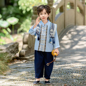 复古 男孩唐装 儿童汉服男童少数民族服装 中国风广西壮族中秋节古装