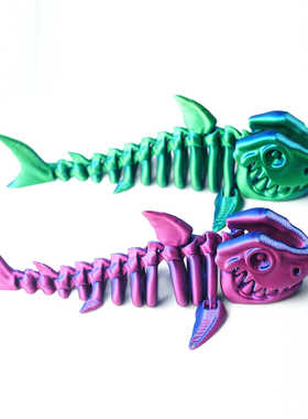 3D打印玩具模型龙关节骷髅鲨鱼可动网红成品雕塑摆件手办动物装饰