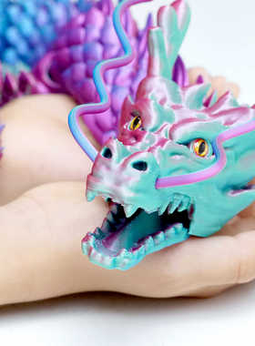 3D打印玩具模型张嘴龙关节可动网红成品雕塑摆件手办动物装饰工艺