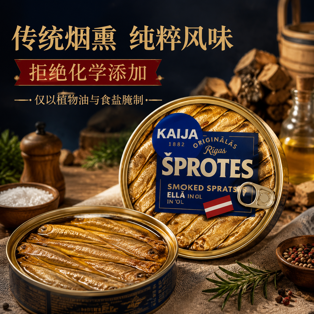俄罗斯西鲱鱼罐头即食下饭菜油浸欧洲进口烟熏海鱼营养美味不臭