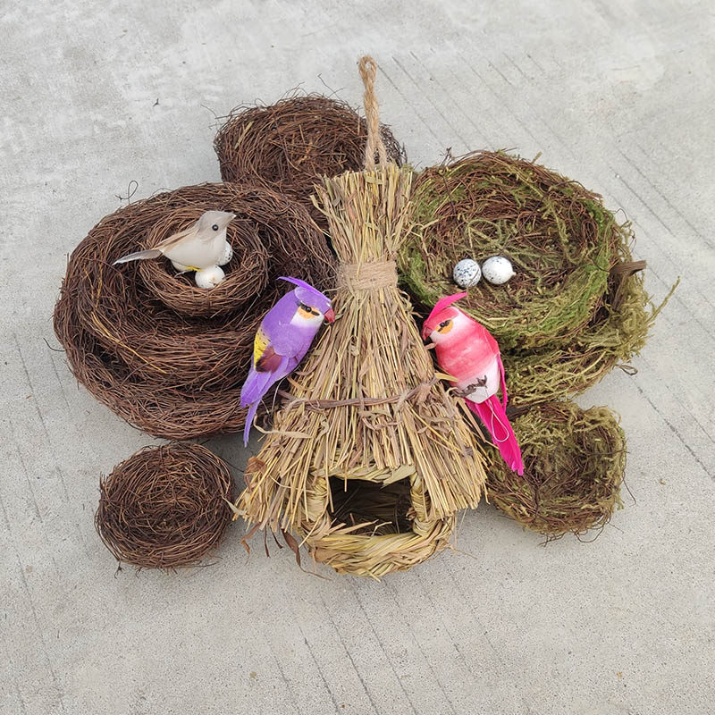 仿真小鸟巢鸟笼鸟屋草窝装饰摆件摆设创意干花手工编织草编干树枝,宠物/宠物食品及用品,鸟禽其他,淘宝优惠券,粉丝福利购,淘宝优惠卷