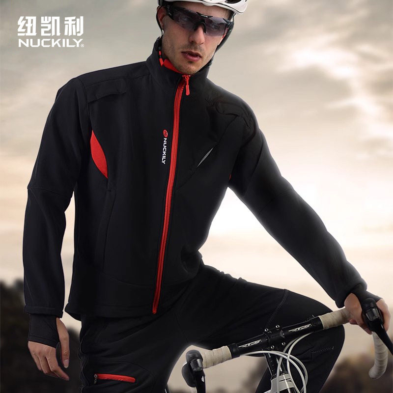 NUCKILY 骑行服冬季套装男女防风抓绒加厚保暖骑行裤山地车装备