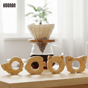 家用滤杯托手冲咖啡支架V60过滤杯云朵壶木托竹木滤杯通用托架
