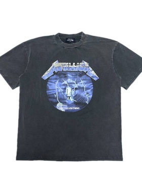 Metallica做旧水洗短袖 复古tee vtg vintage 非 fog 摇滚 Homage