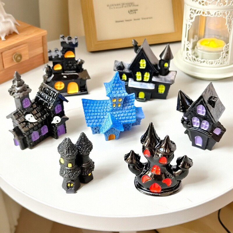 微景观万圣节小屋鬼屋场景装饰