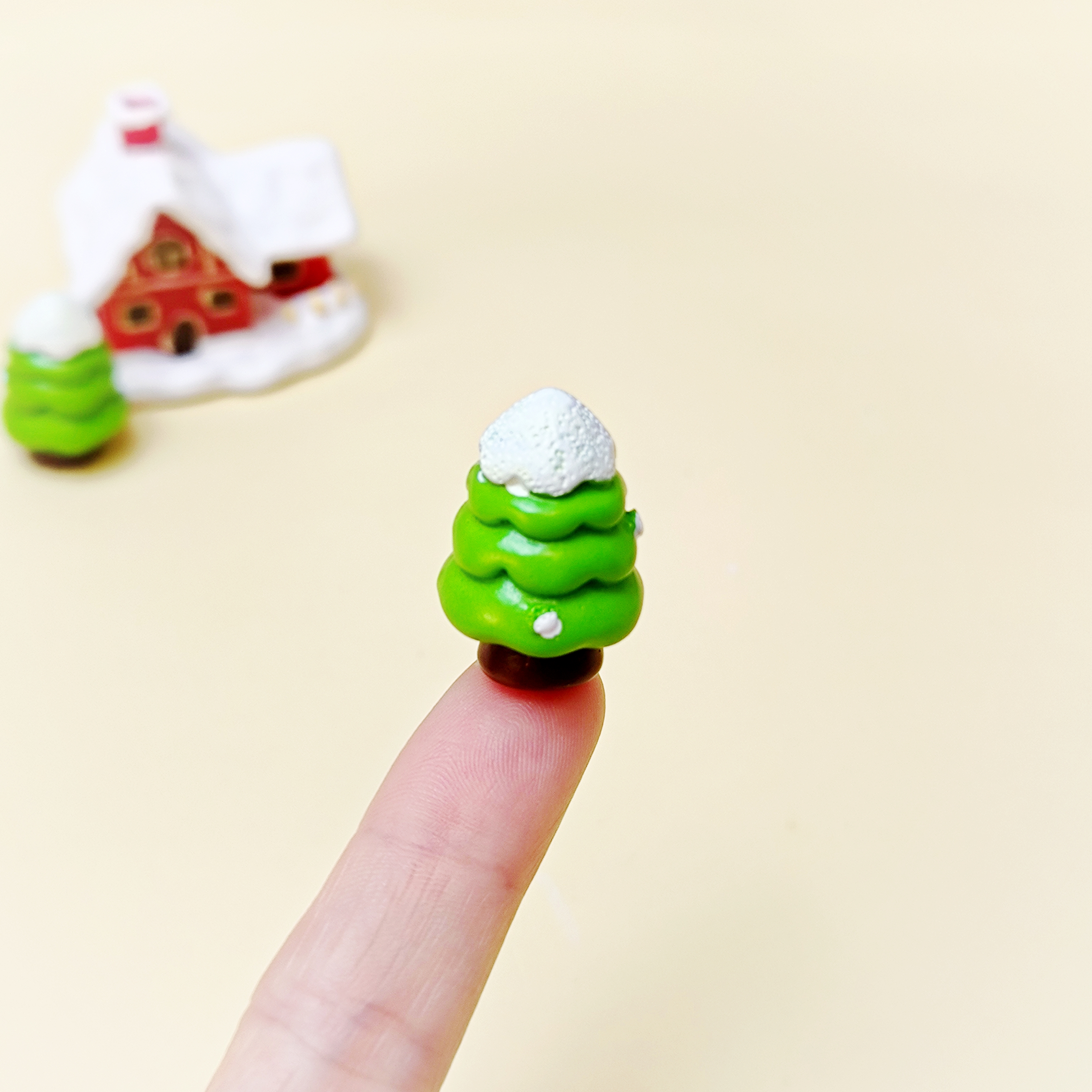 微景观仿真冬日雪景小树桌面摆件