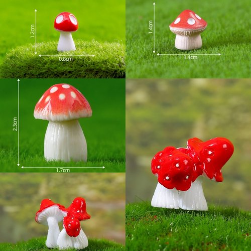苔藓微景观仿真红蘑菇蘑菇丛摆件
