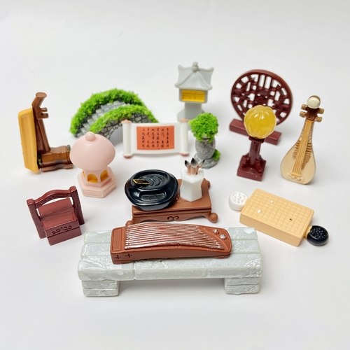 古风场景创意屏风围棋国风摆件