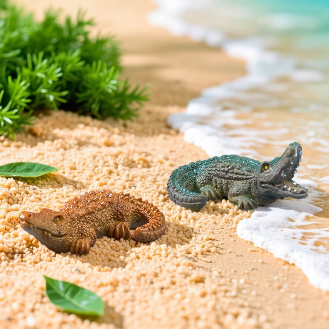 微景观仿真动物写实鳄鱼模型 沙滩diy场景装饰配件桌面车载小摆件,玩具/童车/益智/积木/模型,奶油胶/树脂DIY配件,淘宝优惠券,粉丝福利购,淘宝优惠卷