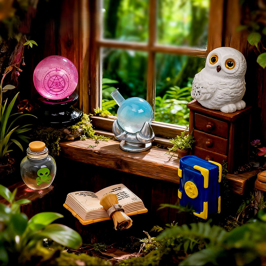 微景观创意魔法书水晶球娃屋配件