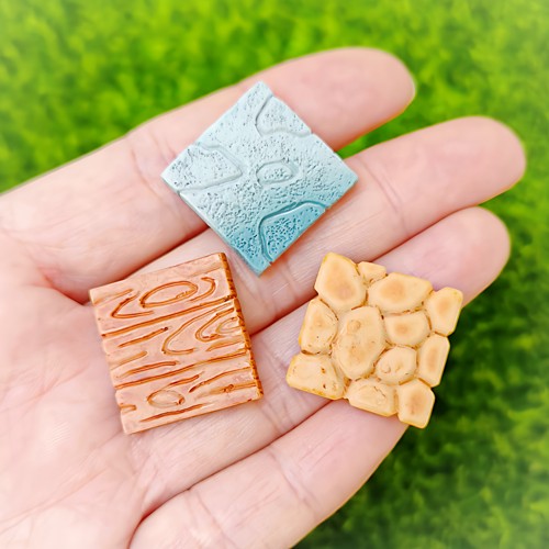 微缩场景方砖石头迷你砖块路模型