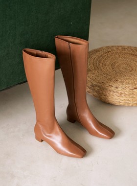 IMEME 2025新款女士长靴正品高雅时尚百搭简约纯手工艺品质全牛二