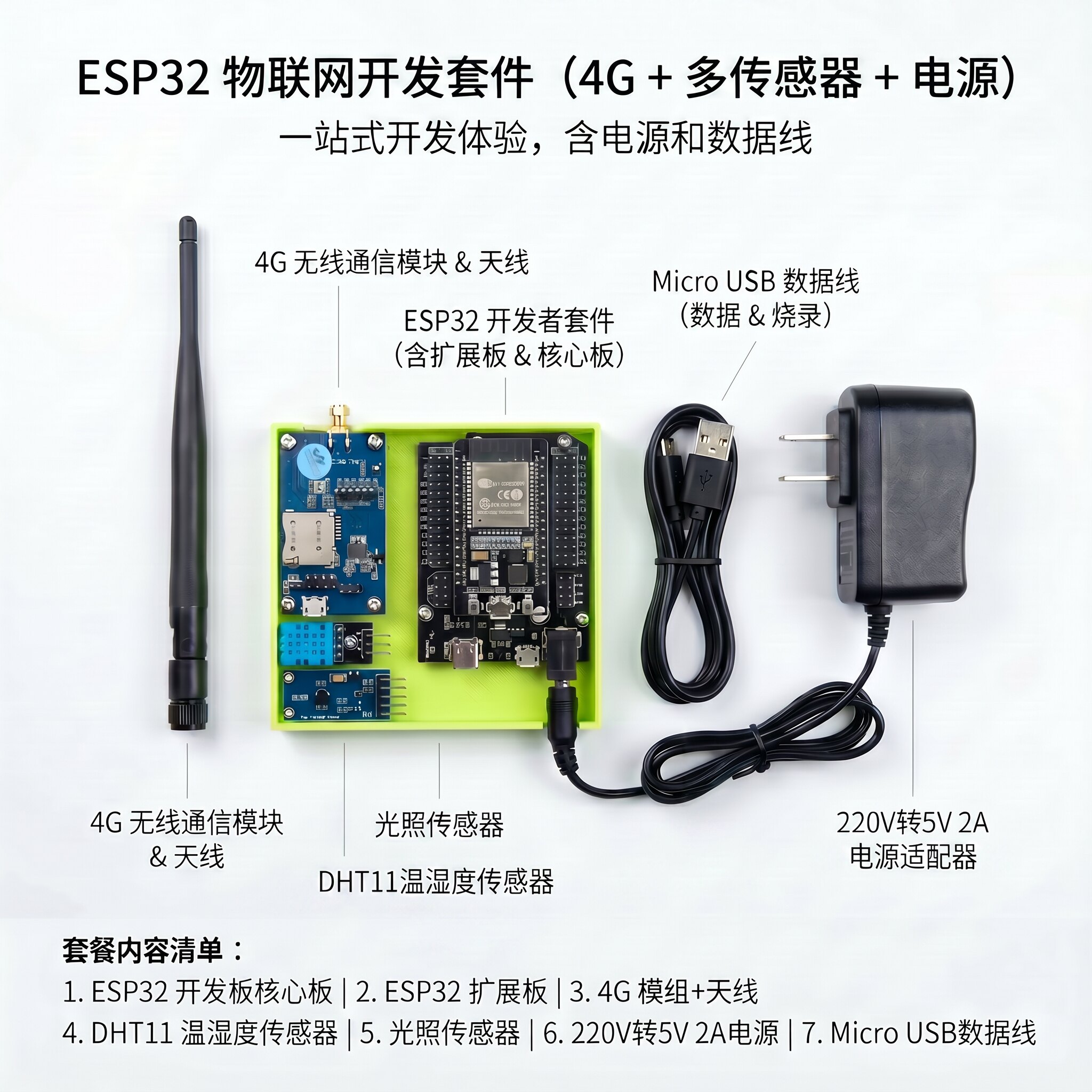 ESP32智能远程4G控制 WiFi 温湿度 光照强度 MicroPython Thonny