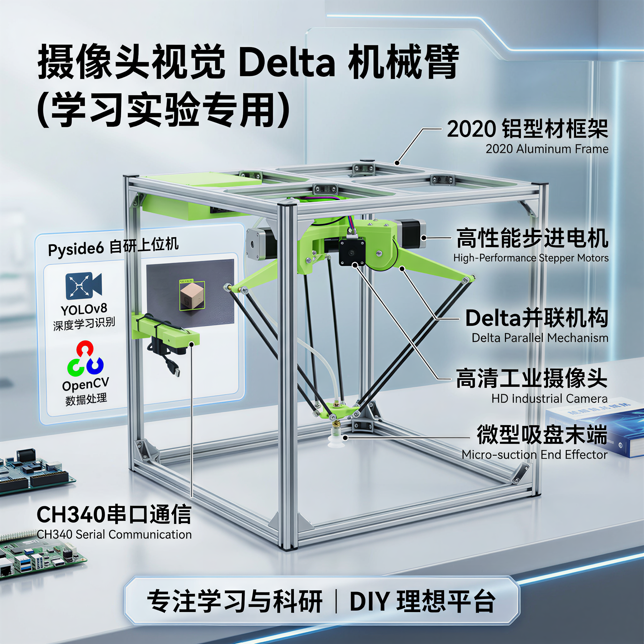 三角洲机械臂yoloV8视觉分拣