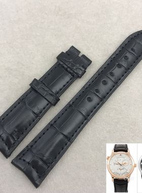 乐乐表行 适配原装积家大师系列Q16164SQ q1422420美洲鳄鱼皮表带