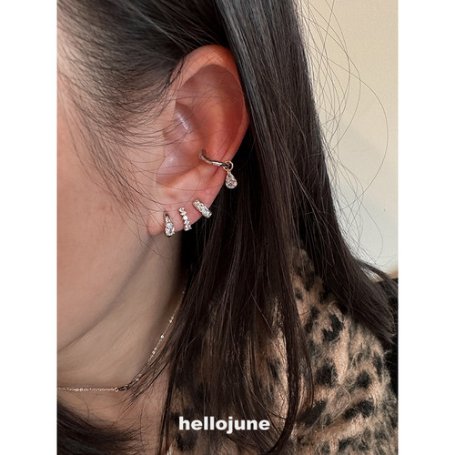 hellojune s925通体925银精致 贴耳小圈多耳洞叠戴小圈耳环