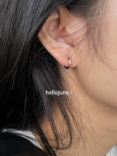 hellojune925纯银光面小号耳环