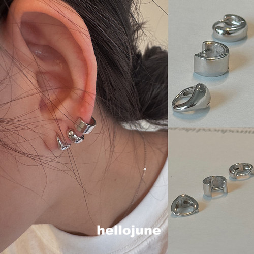 hellojune S925银 简约贴耳迷你小耳环