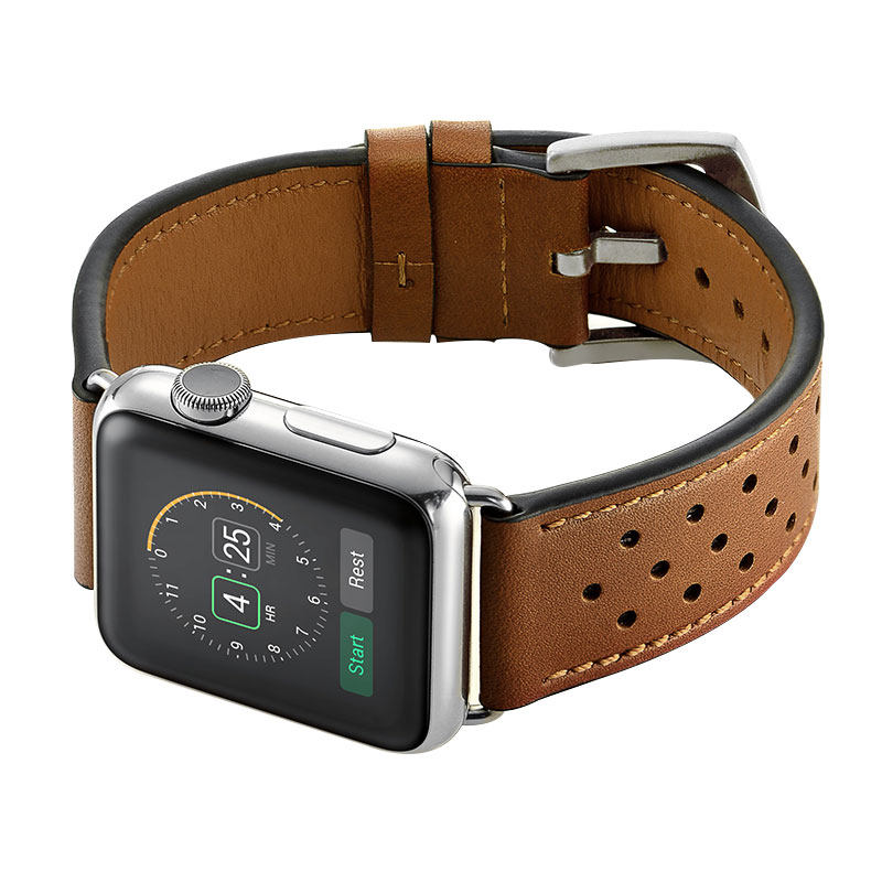 适用apple watch表带 苹果手表带真皮潮iwatch1/2/3男女士38/42mm