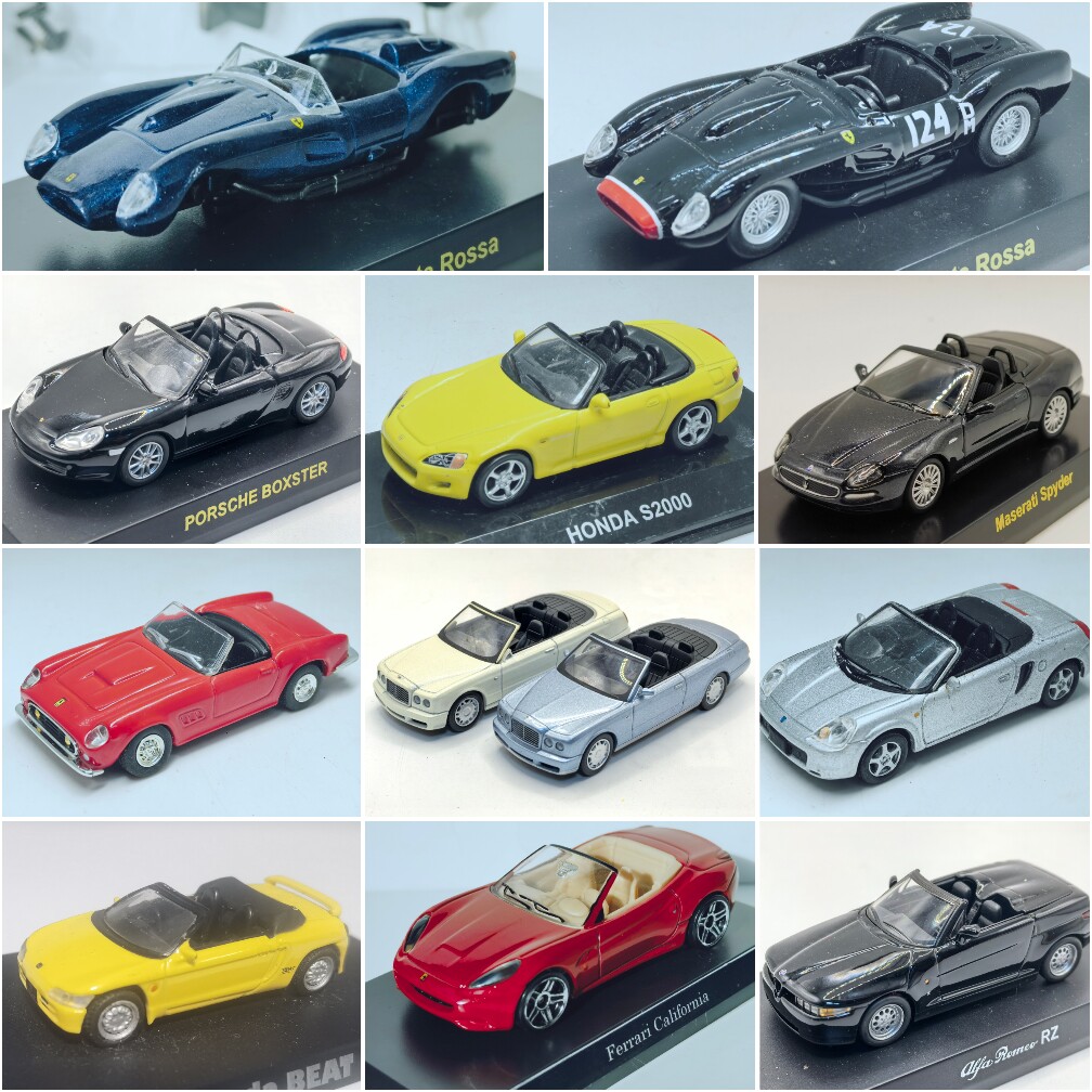 二手1/64左右Kyosho京商敞篷跑车模型法拉利保时捷宾利阿尔法